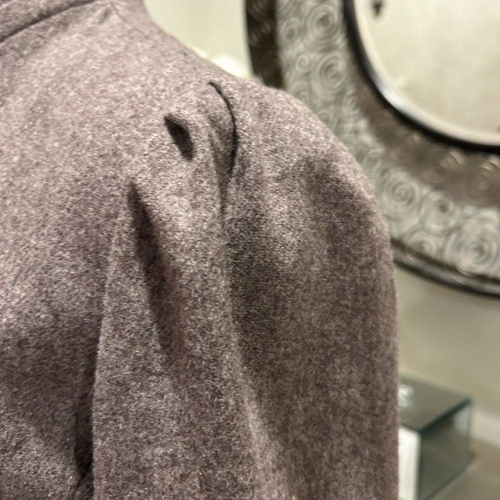 Vintage 80's-90's Ashley Scott Tailored Gray Wool-Blend Stand Collar Blazer - Picture 6 of 11